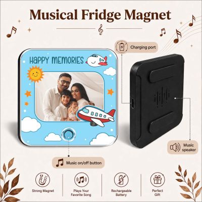 Personalized Audio Fridge Magnet with Custom Photo & Song Unique Musical Memory Keepsake, Customized Gift for Family, Friends & Couples